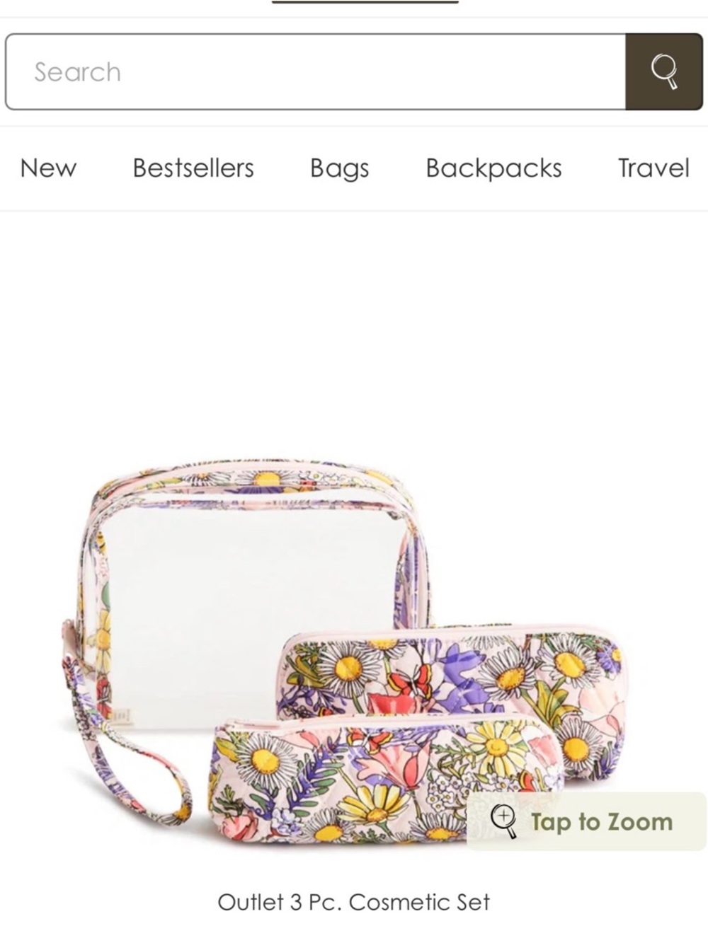 Vera Bradley Cosmetic Set in Coastal Wildflowers